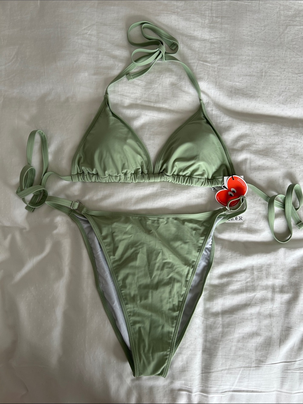 Cider Sage Green Triangle String Bikini